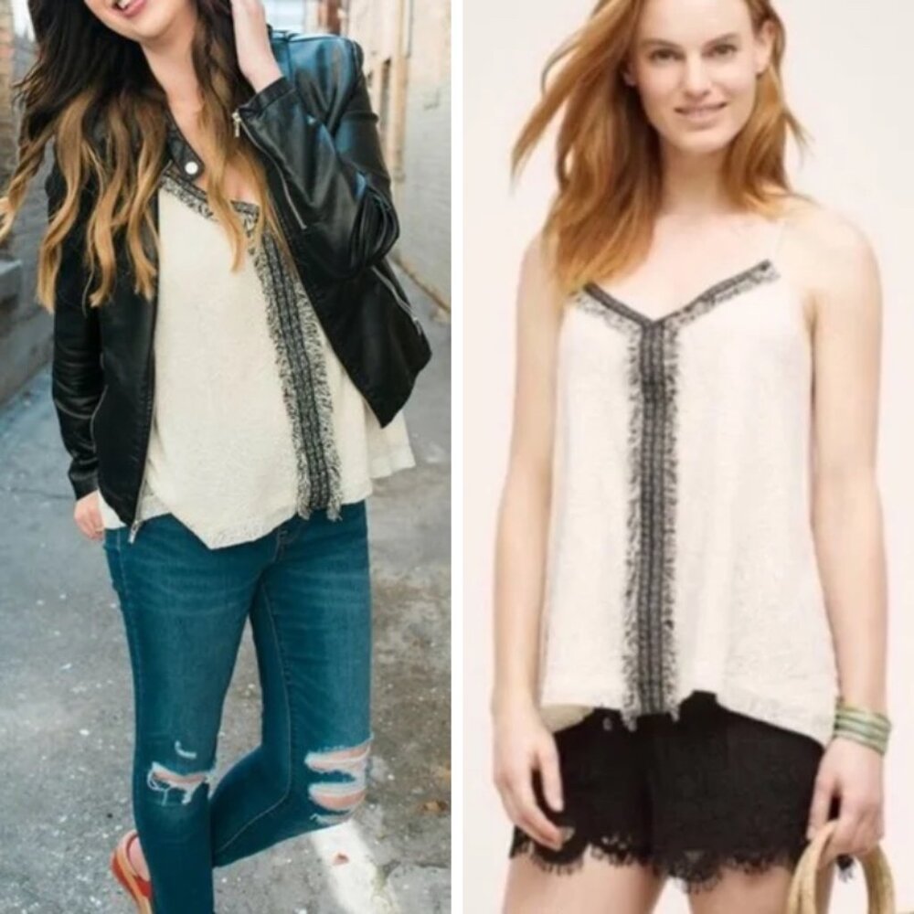 Anthropologie Akemi + Kin Crossroads Fray Lace Tank Top